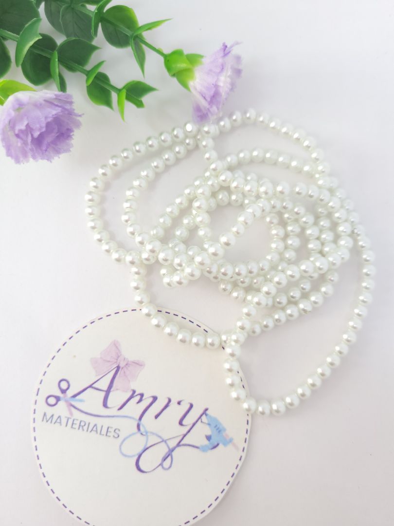 Collas Perlas Blancas 3mm