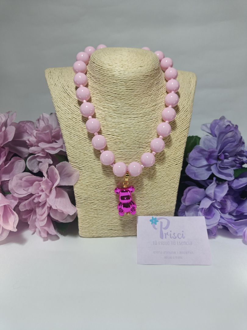 Collares Bola Chicle con dije