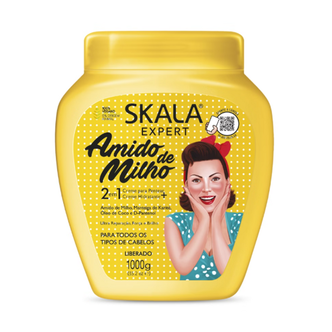 CREMA PARA PEINAR 2 EN 1 AMIDO DE MILHO SKALA