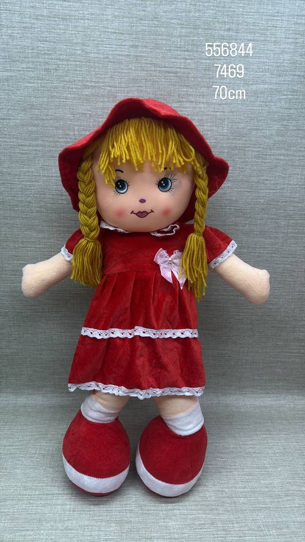 MUÑECA DE TRAPO ROJA 70 CM