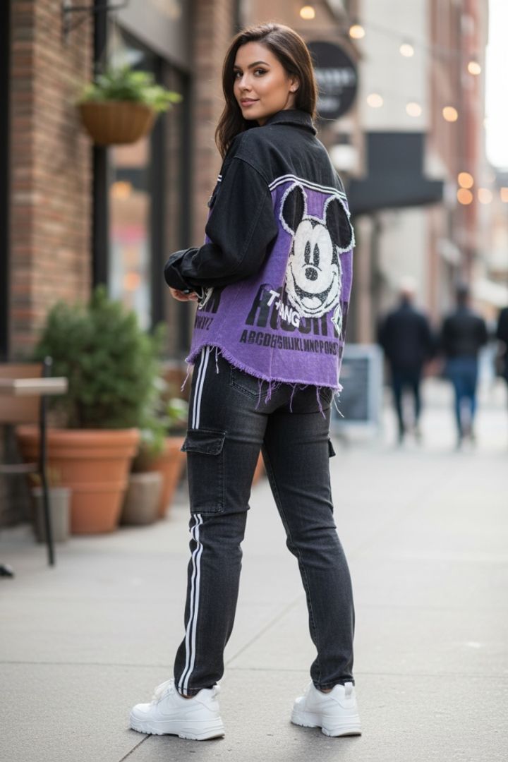 CHAQUETA MICKEY MORADA