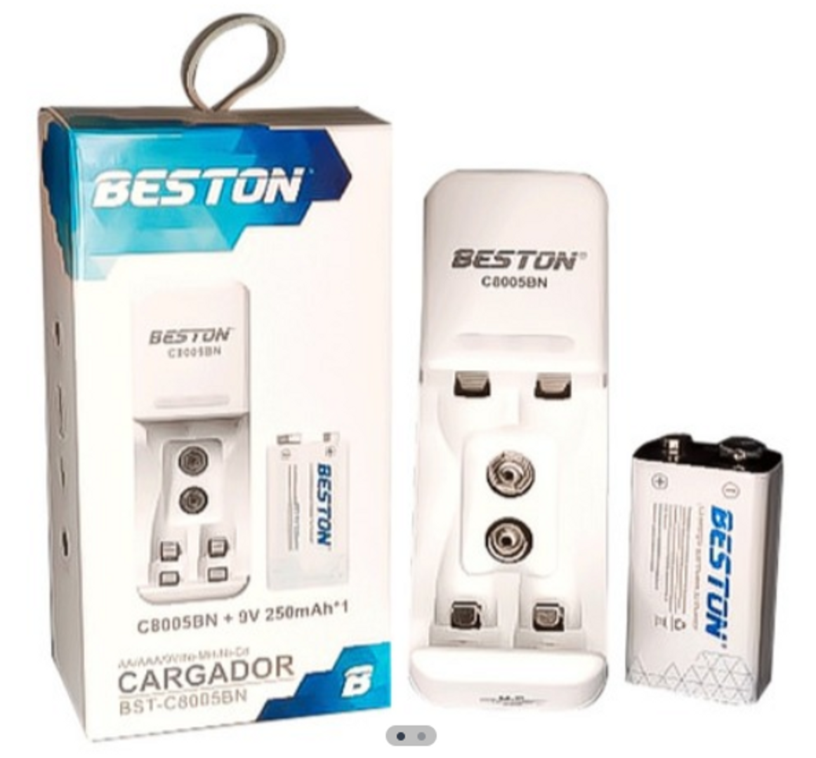 CARGADOR BESTON BST-C8005BN 9V INCLUYE 1 PILA 9V 250MAH