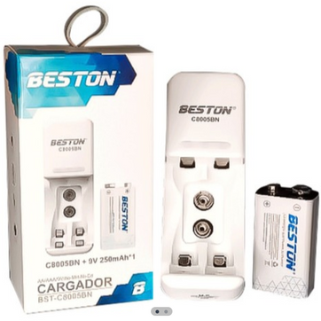 Imagen del producto CARGADOR BESTON BST-C8005BN 9V INCLUYE 1 PILA 9V 250MAH