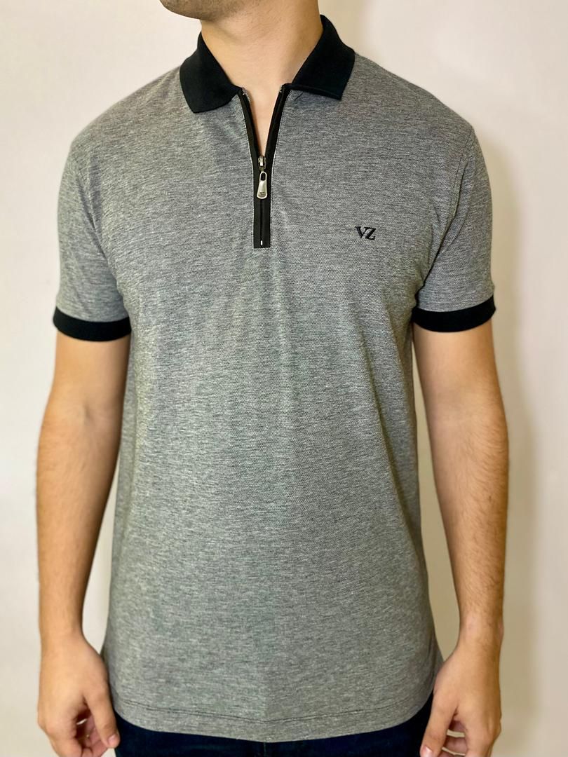 POLO CON CIERRE VELEZ - NEGRO