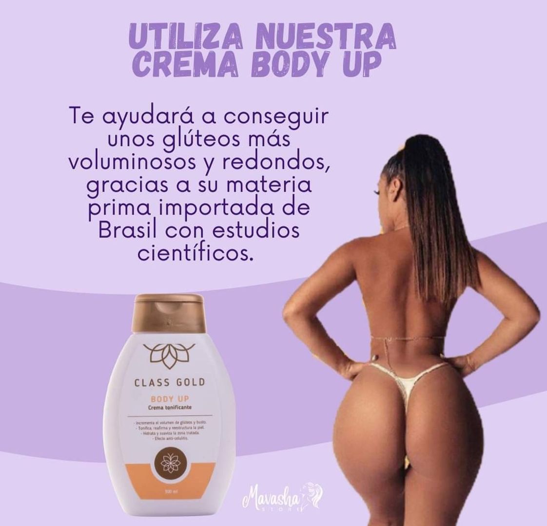 Crema voluminizante Bodyup aumenta glúteos, bustos y piernas classgold 
