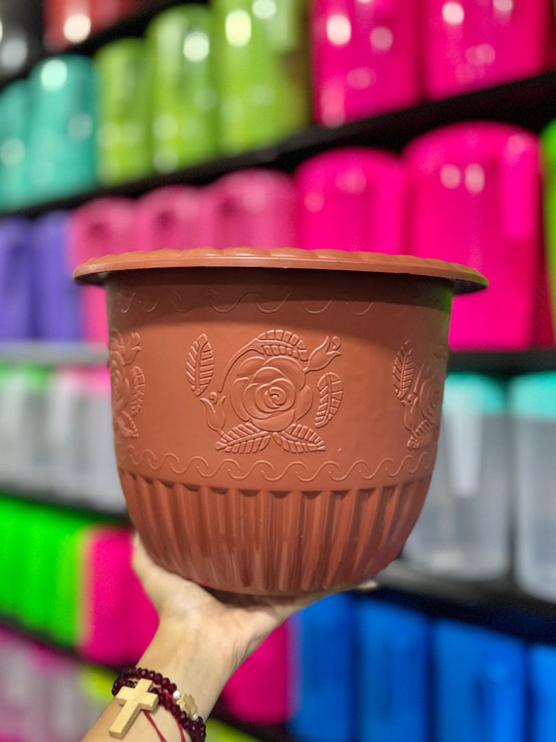 Materas redondas decorativas de plástico con diseño de flores