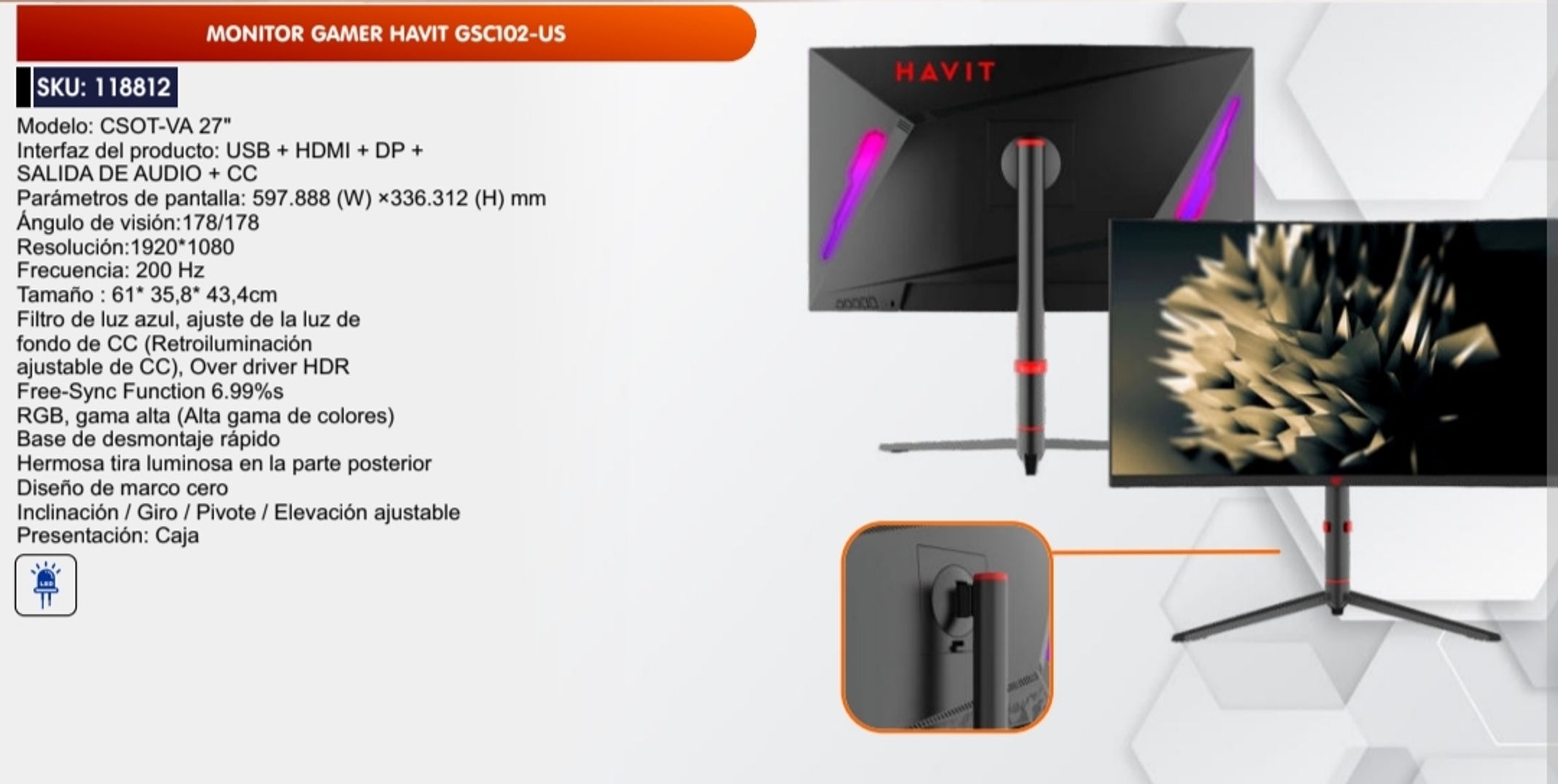 MONITOR GAMER HAVIT 