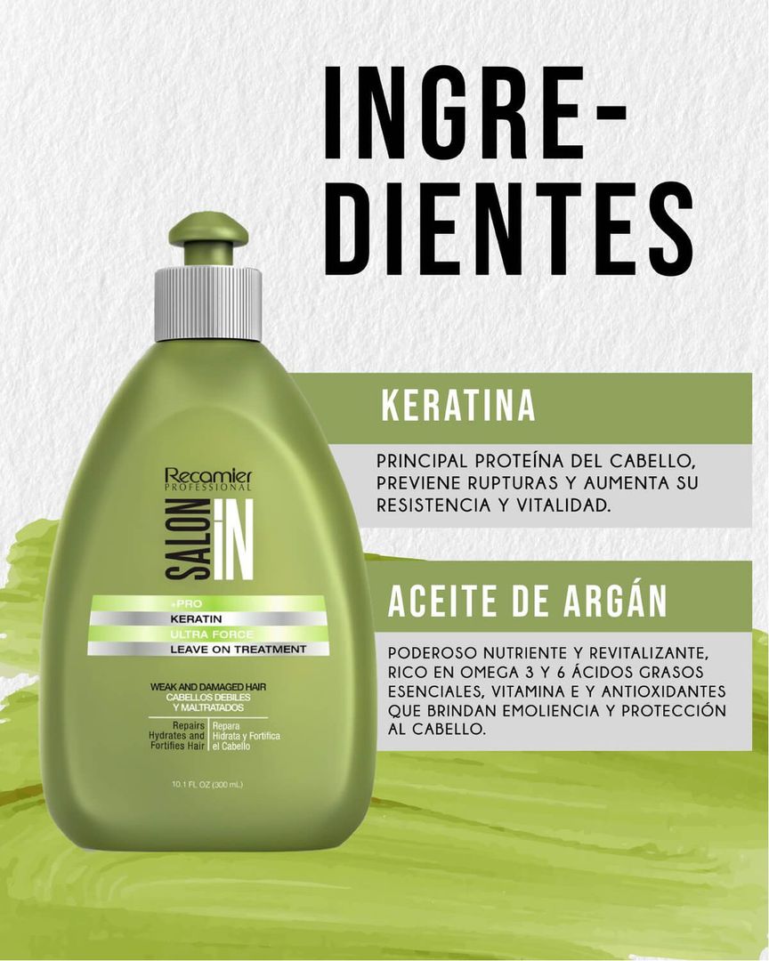 Tratamiento sin enjuague Keratin Ultra Force Salon In 300 g