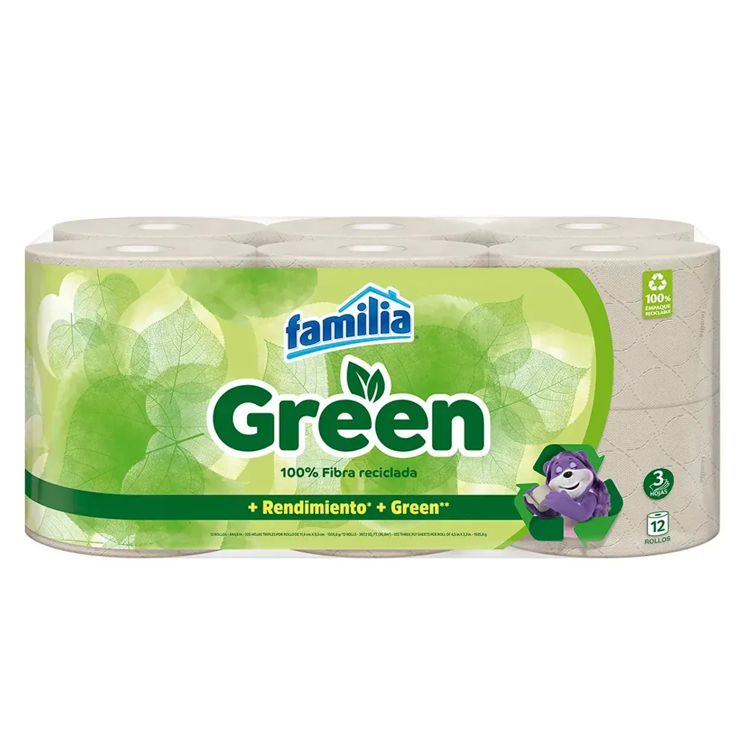 PAPEL HIGIENICO FAMILIA GREEN X 12 ROLLOS