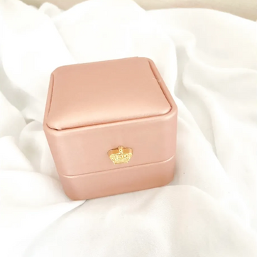 CAJA ANILLO CUERO ORO ROSA - imagen 1
