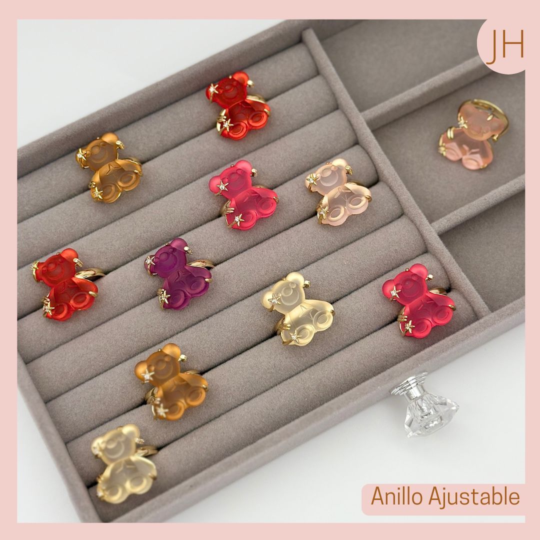 Anillo Osito tedy Gomita Acrílica