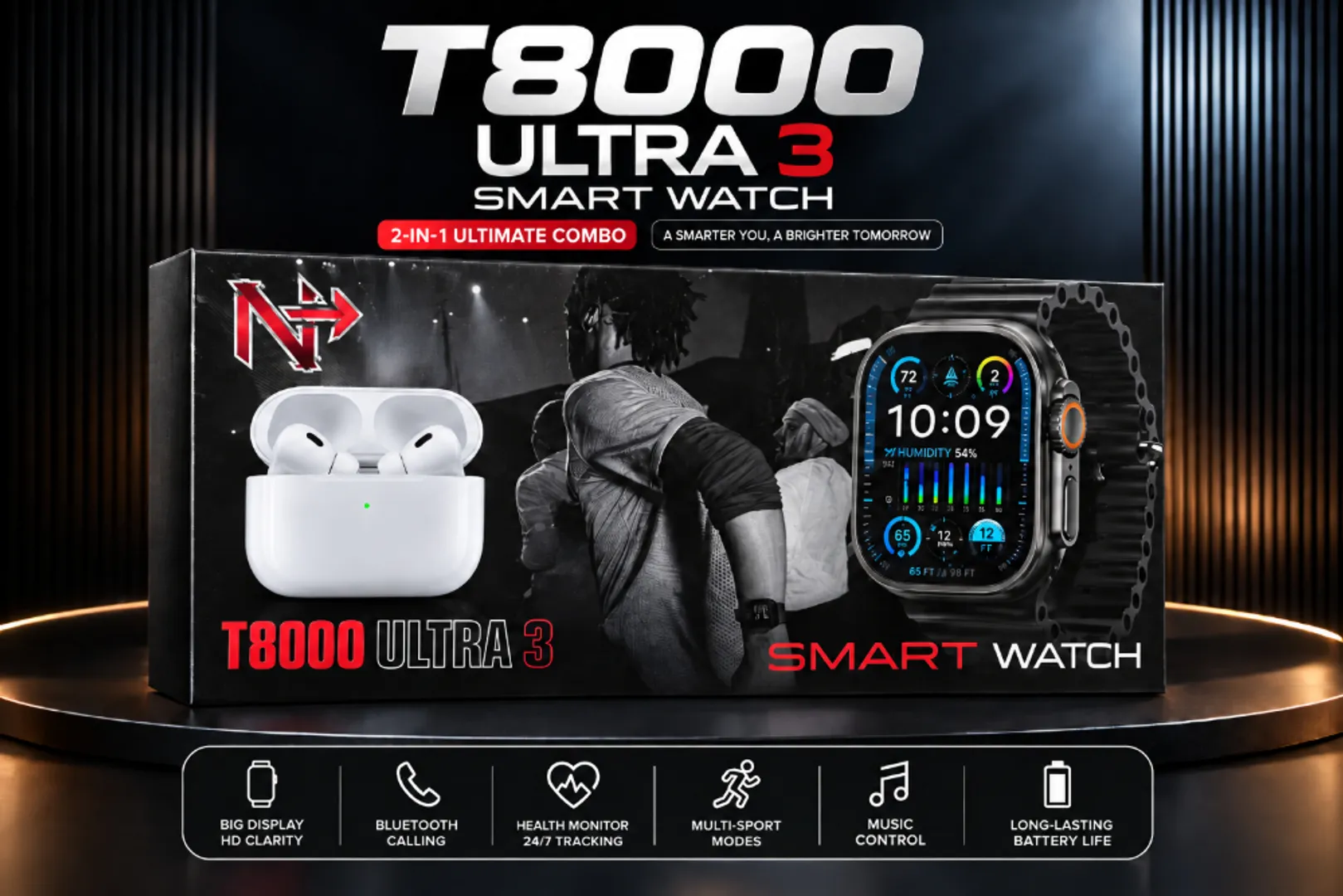 COMBO T8000 ULTRA 3 SMART WATCH Y AIRPODS