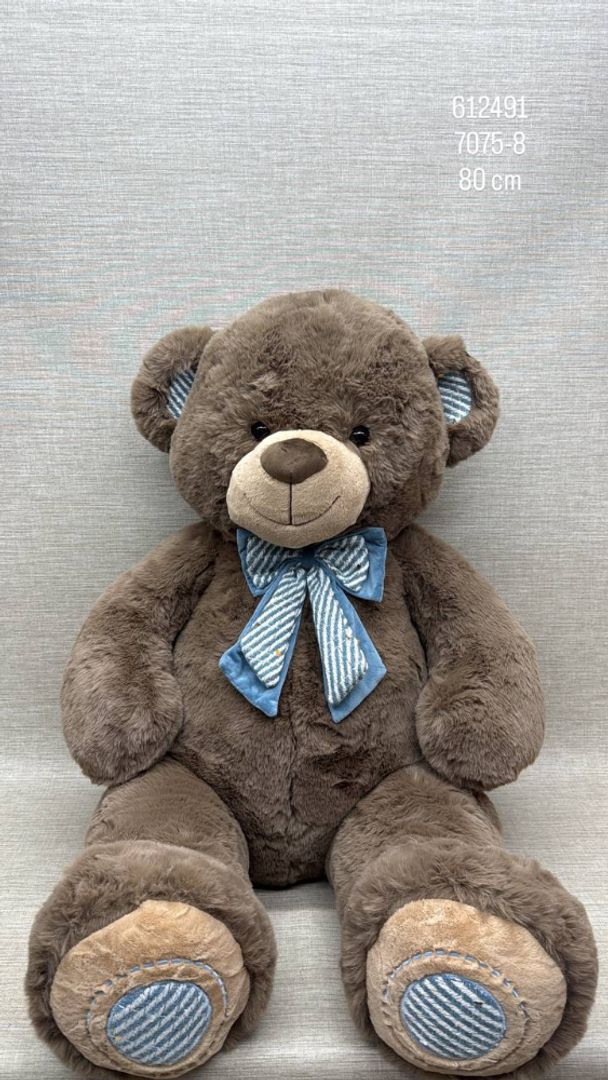 OSO CON MOÑO AZUL DE 80CM