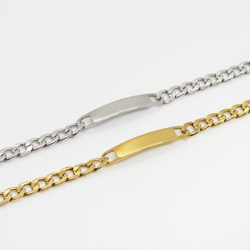 PULSERA PLACA 6 X 35 MM ACERO - imagen 1