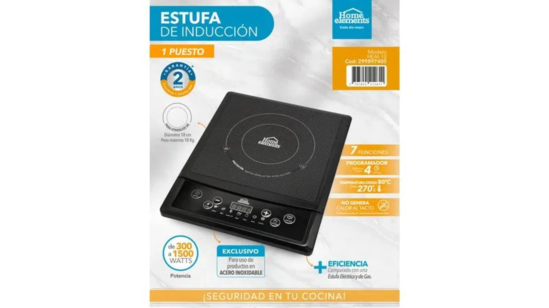 ESTUFA DE INDUCCION 1PTO HEAI-10 HOME ELEMENTS