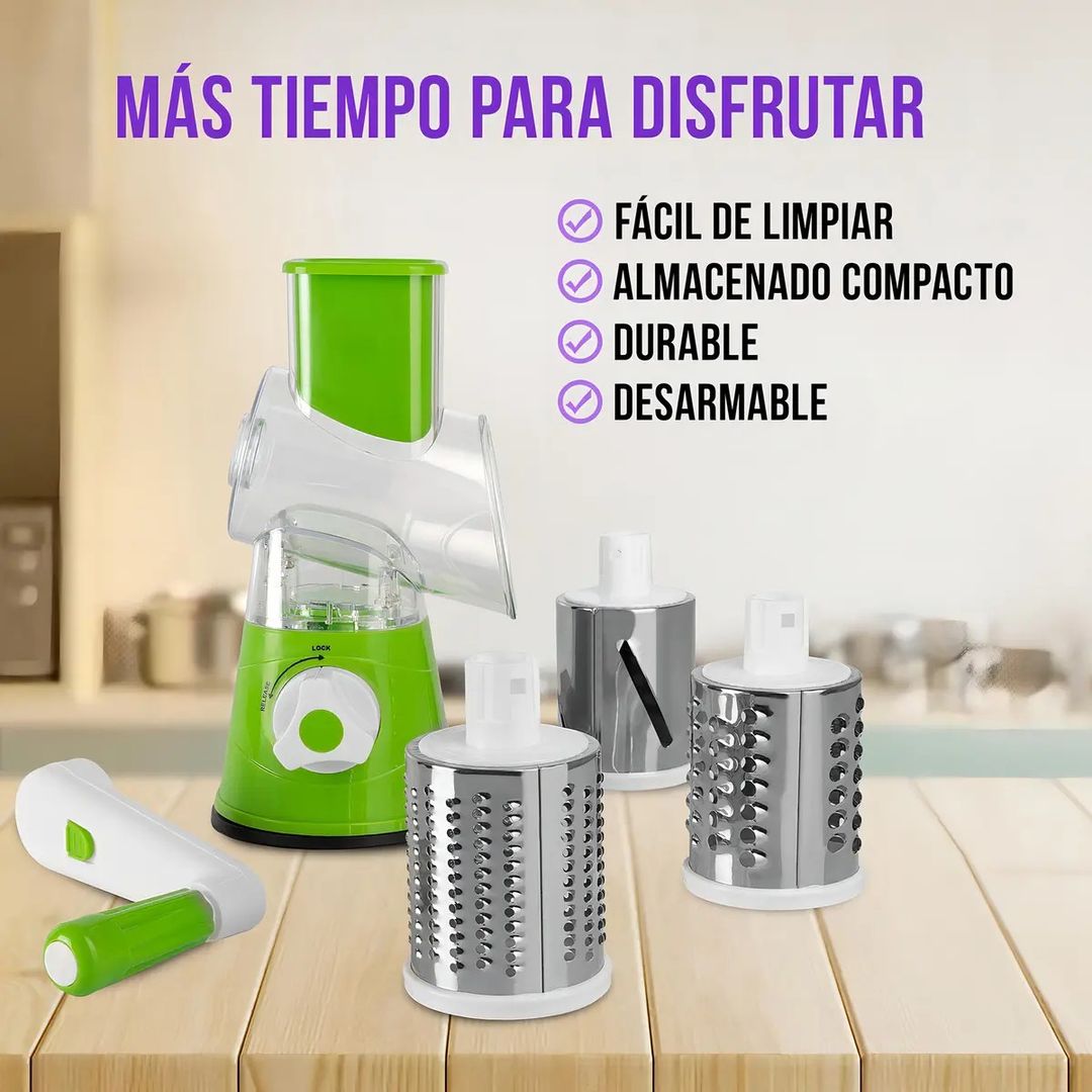 Molino Rallador y Cortador Manual Tipo Mandolina