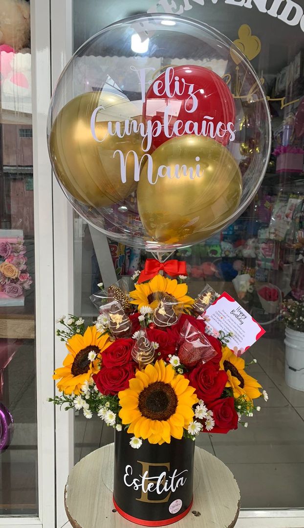 Mix girasoles y rosas