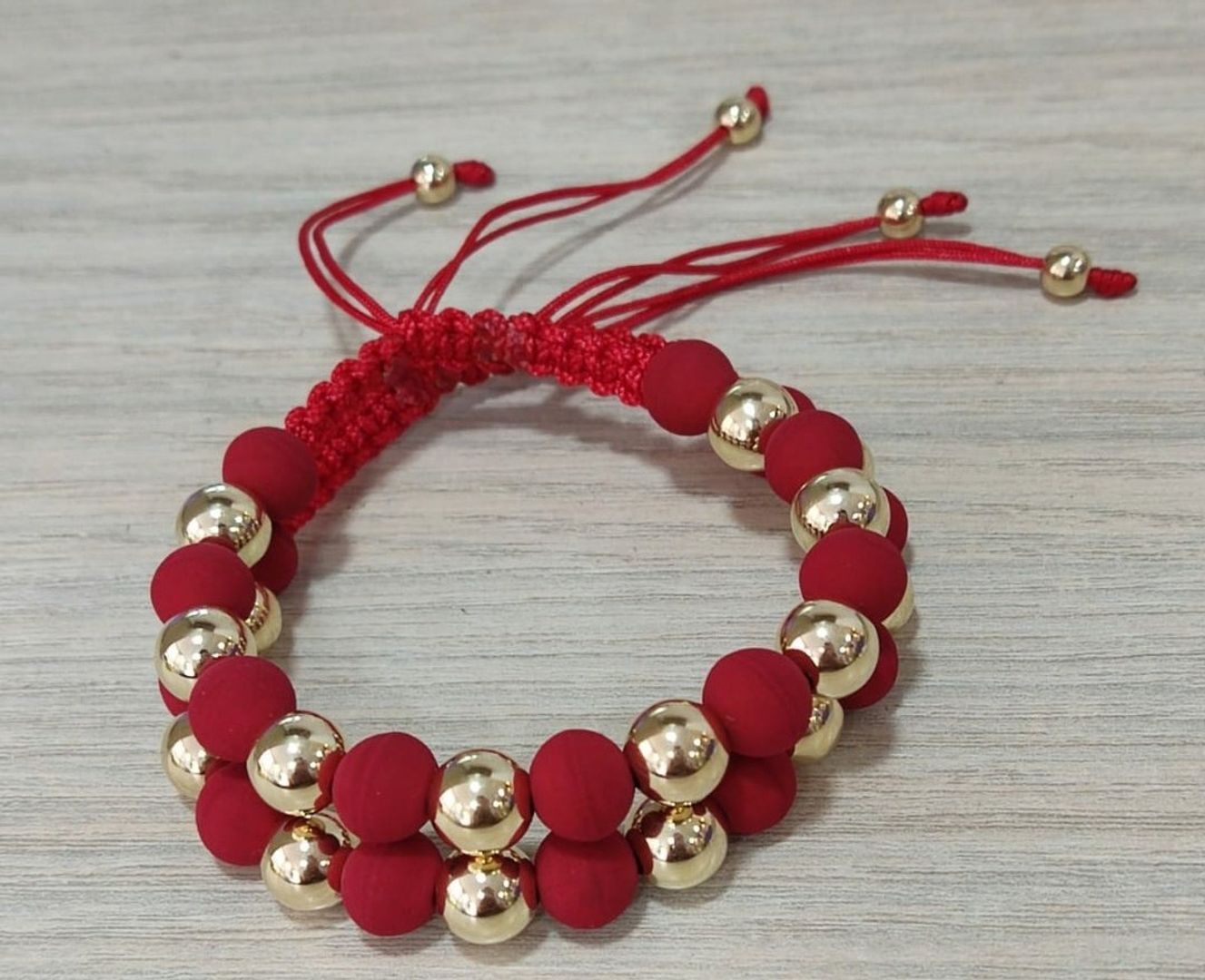 Par pulseras tejidas balin 6mm