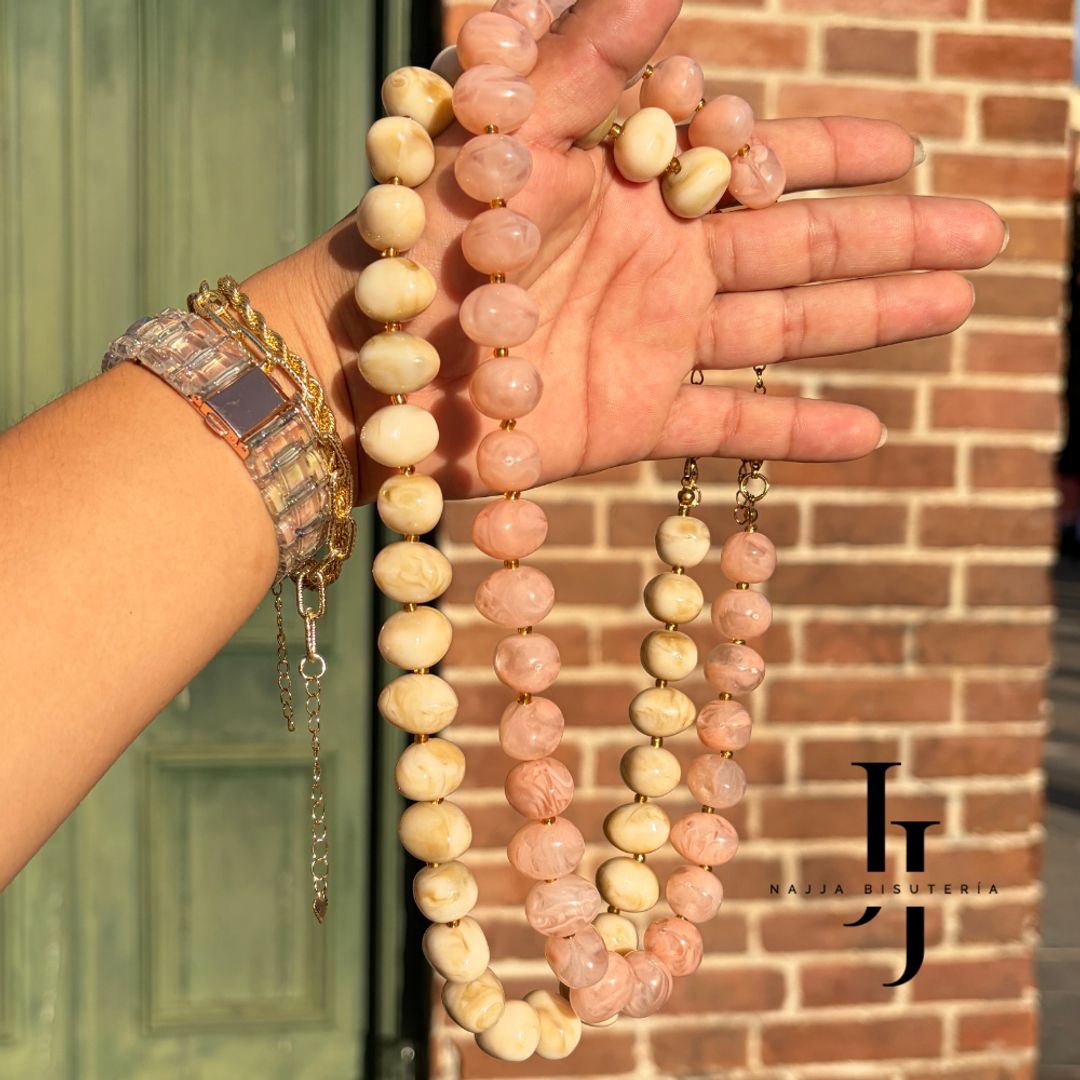 Collar Pebble Resina - Efecto Ágata