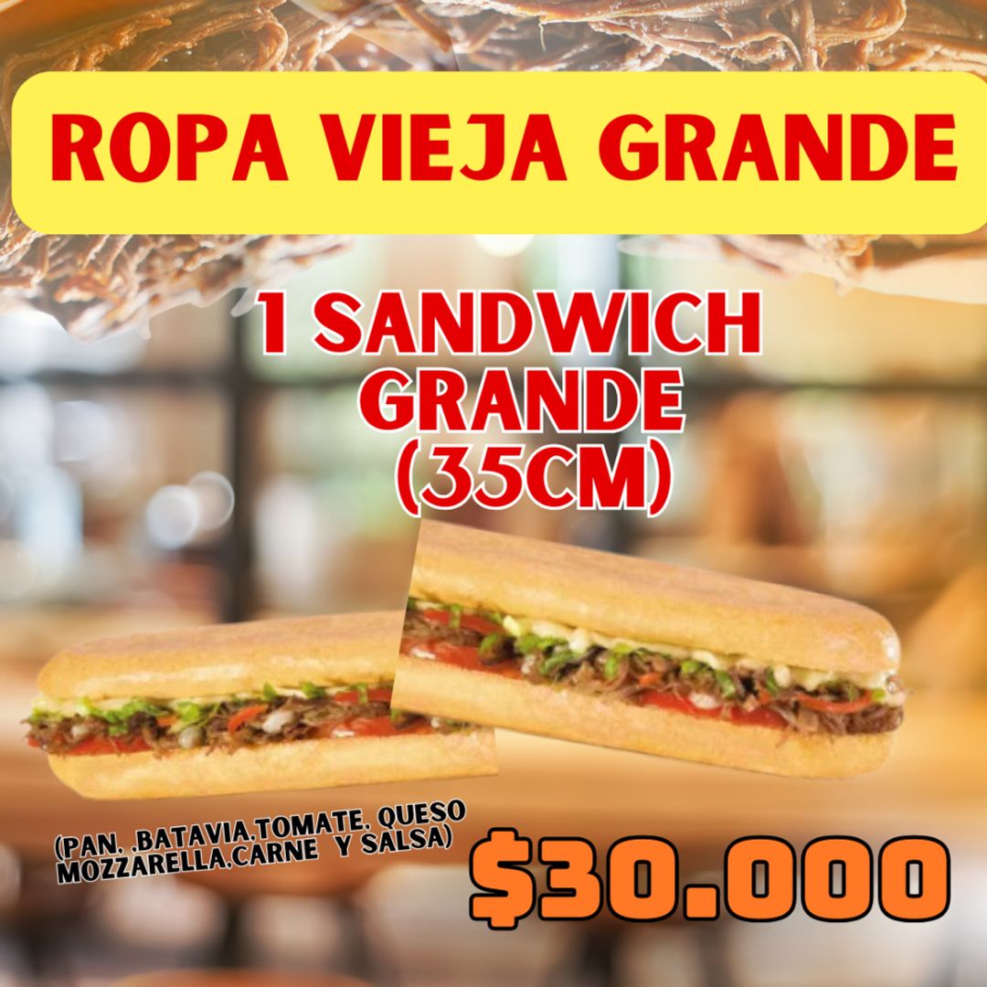 Sandwich Ropa Vieja Grande