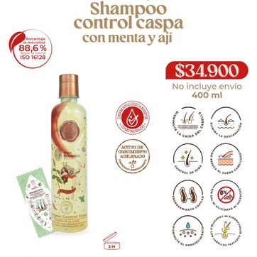 Imagen del producto Shampoo control caspa con menta y ají 