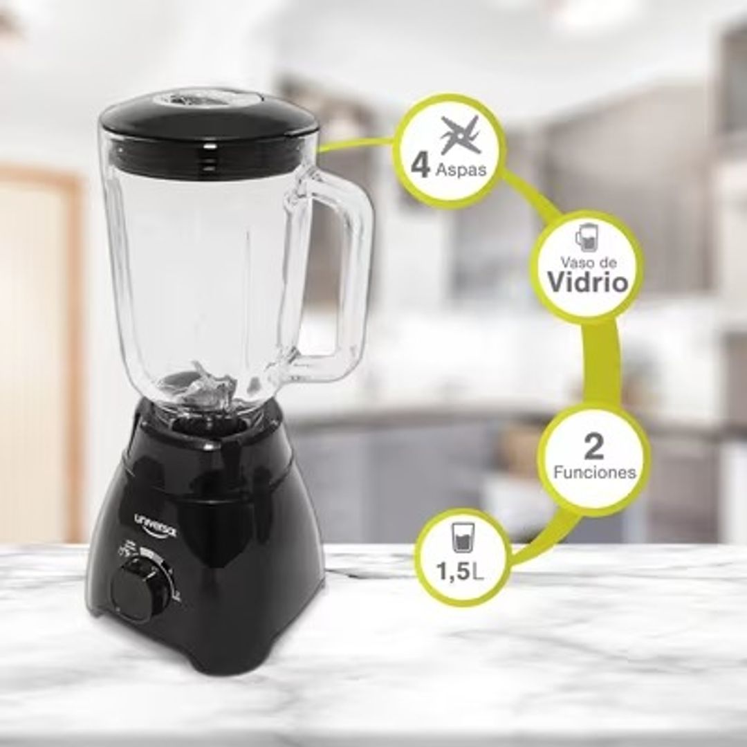 LICUADORA UNIVERSAL MASS VITAL 550 WATTS VASO DE VIDRIO