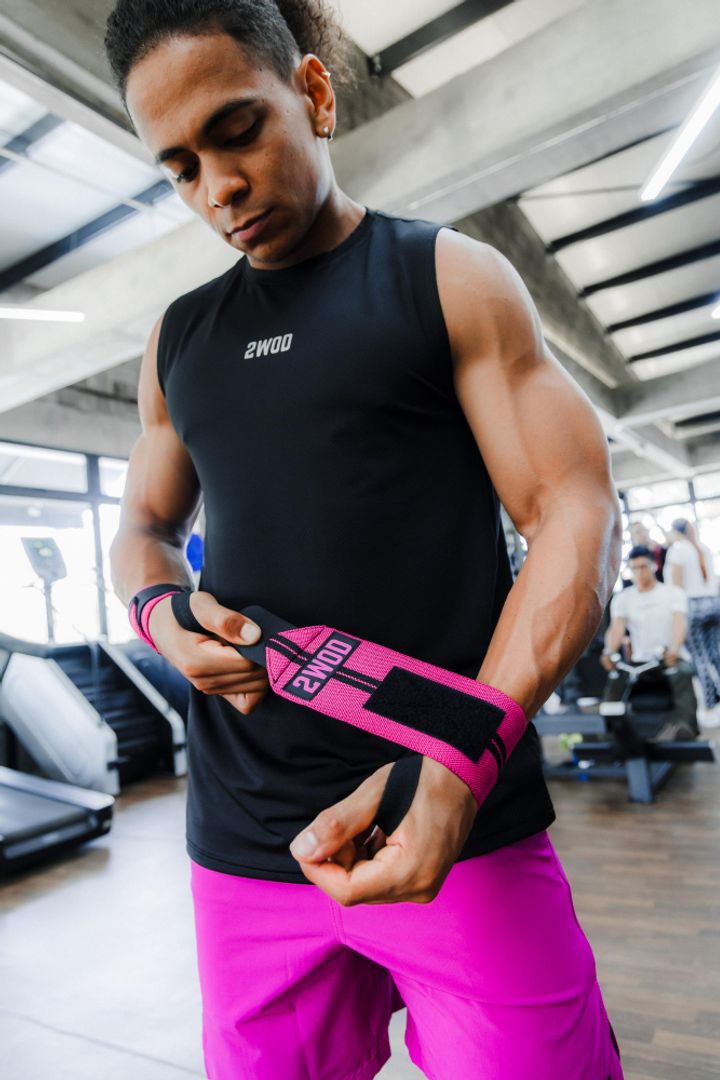 MUÑEQUERAS ELASTICAS FUCSIA 