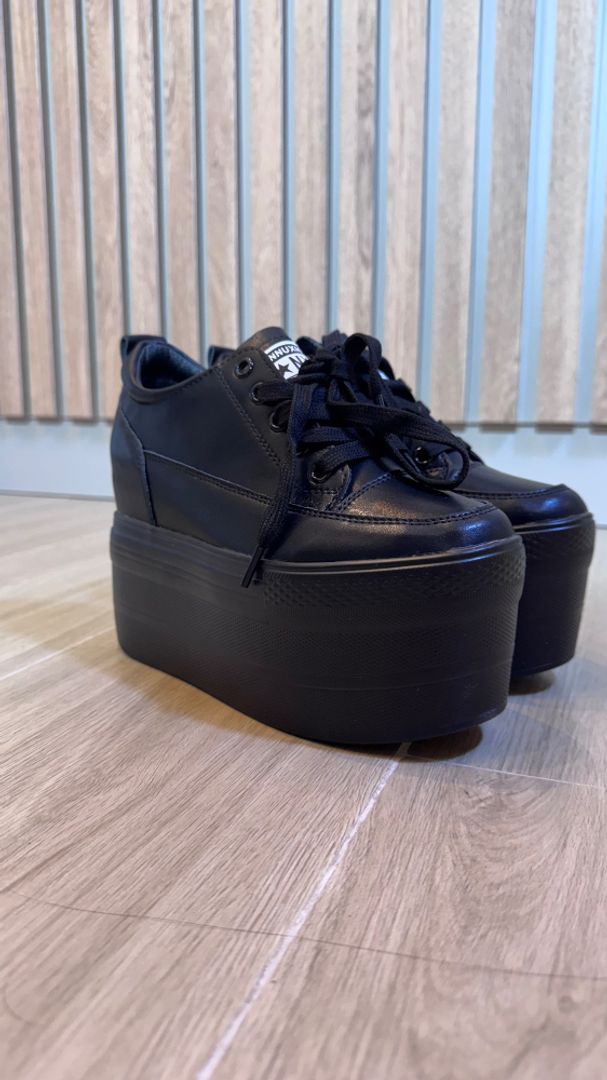 TENIS 3 pisos plataforma BLACK 