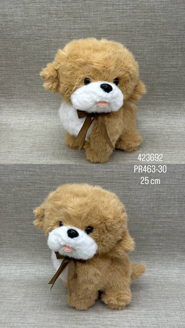 PERRO PELUDITO BEIGE 25 CM