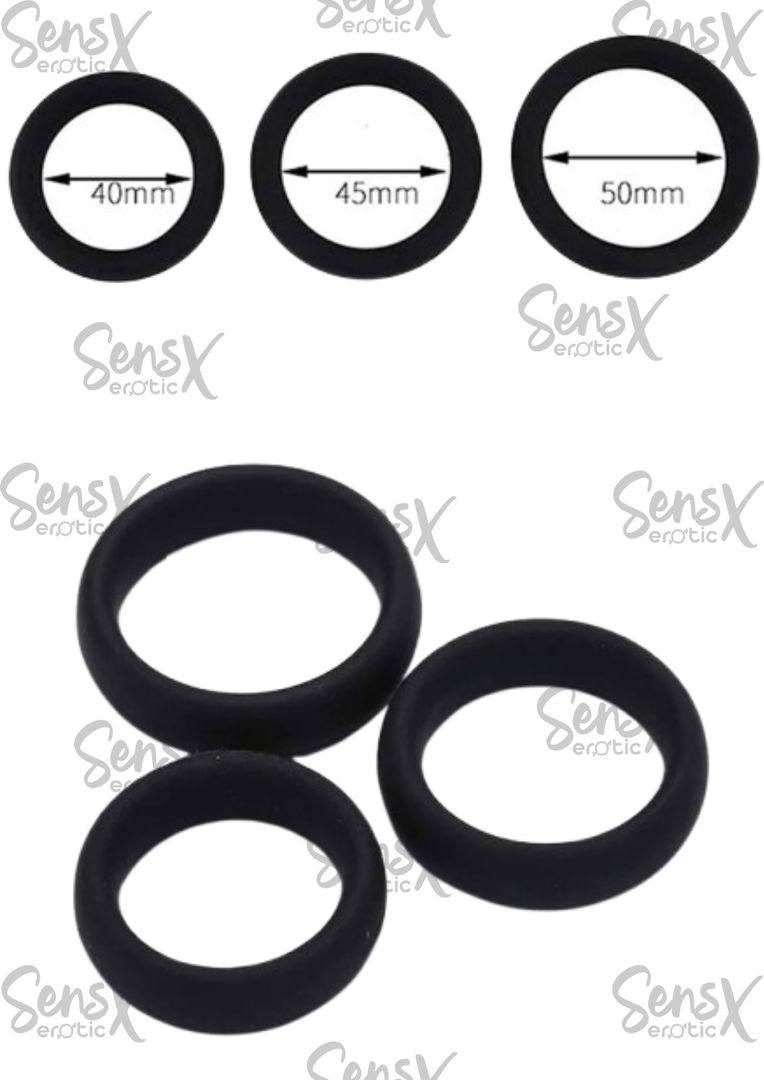 Anillo de silicona para el pene de 3 piezas