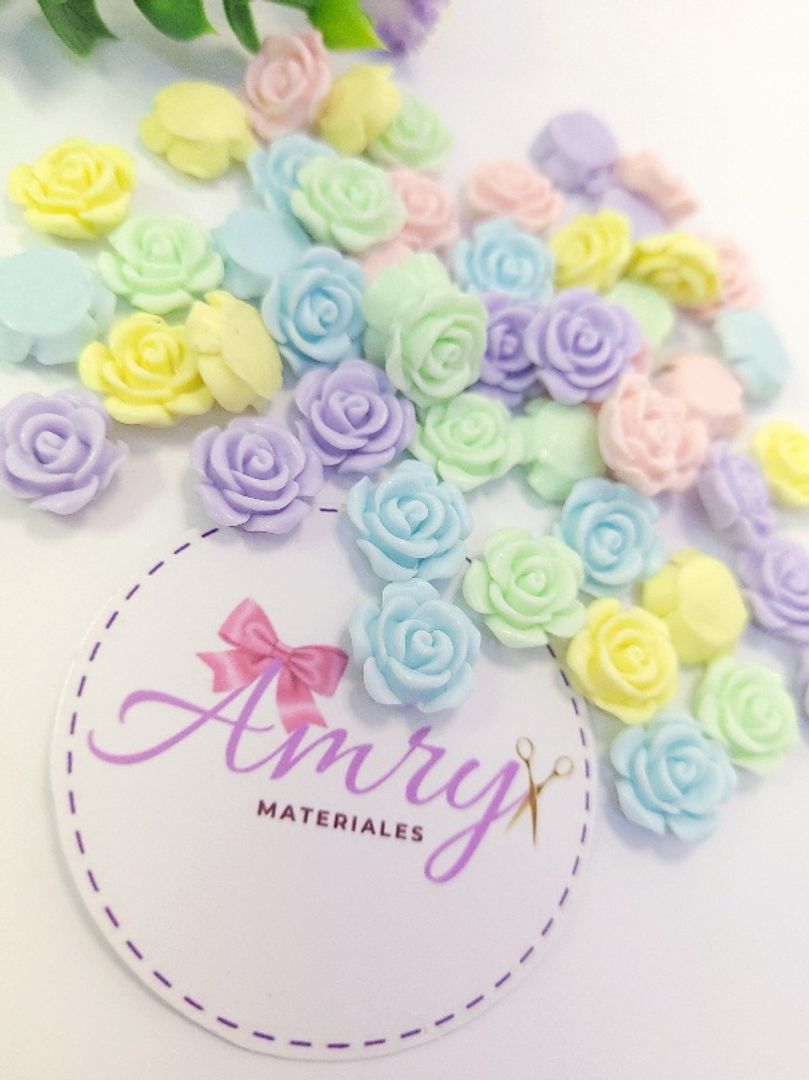 Kit 50 Rosas 1cm Pasteles Surtidas 