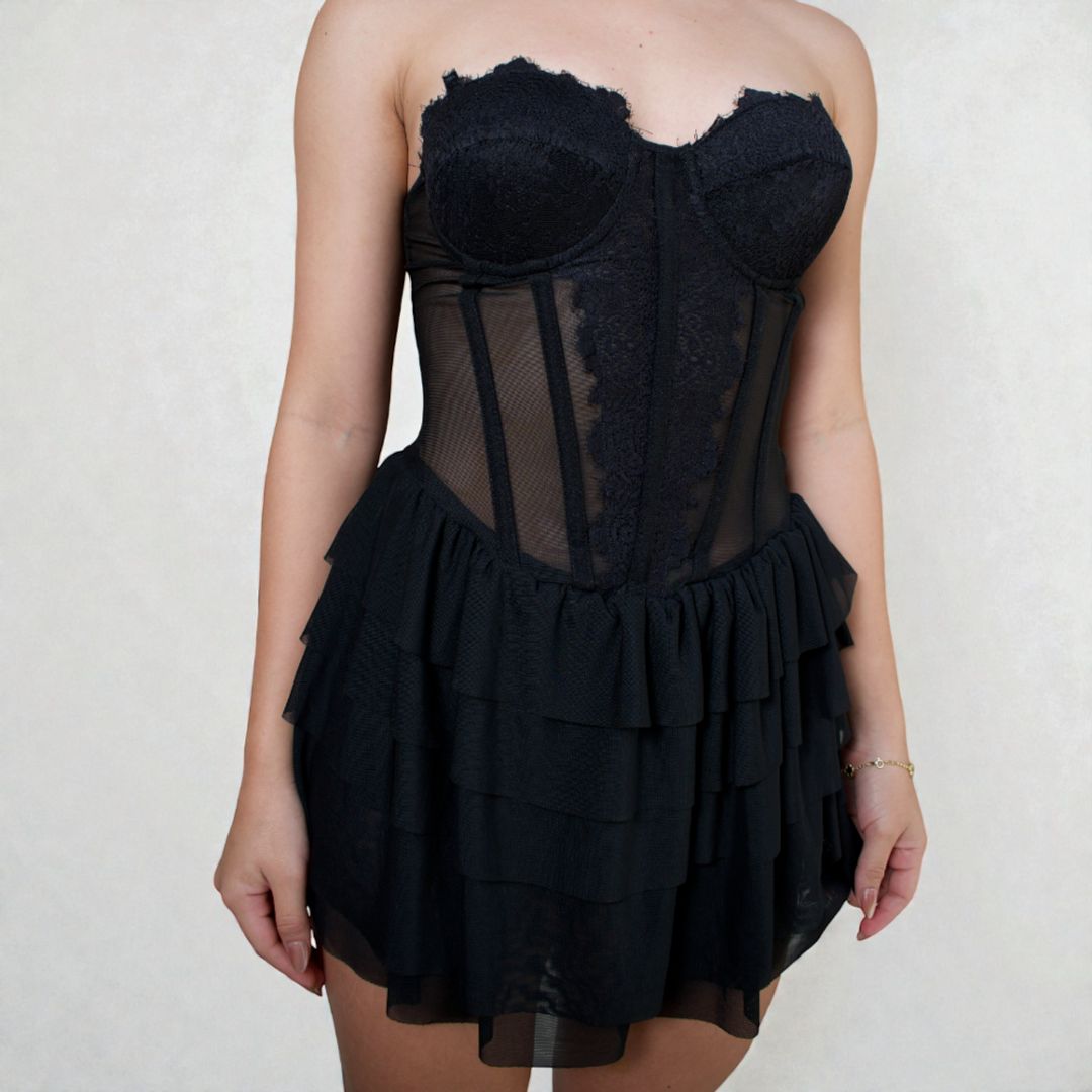 Vestido corset encaje