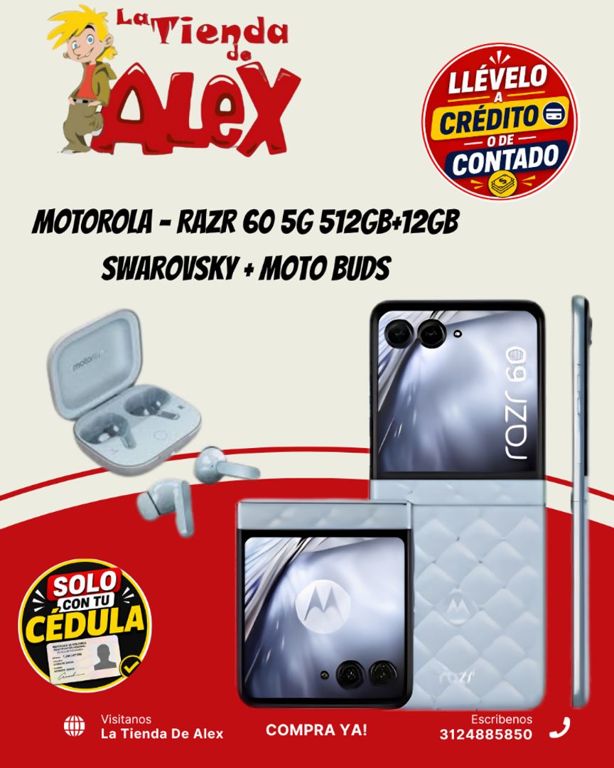 MOTOROLA - Razr 60 5G 512GB+12GB Swarovsky + Moto buds