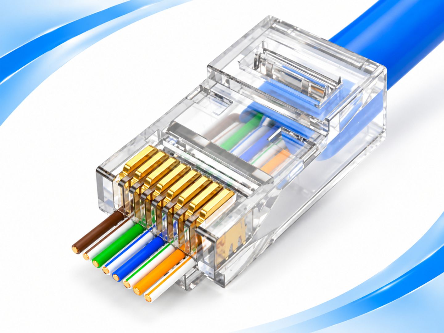 CONECTOR RJ45 DE PONCHADO RÁPIDO (PASS-THROUGH) PARA CABLE DE RED