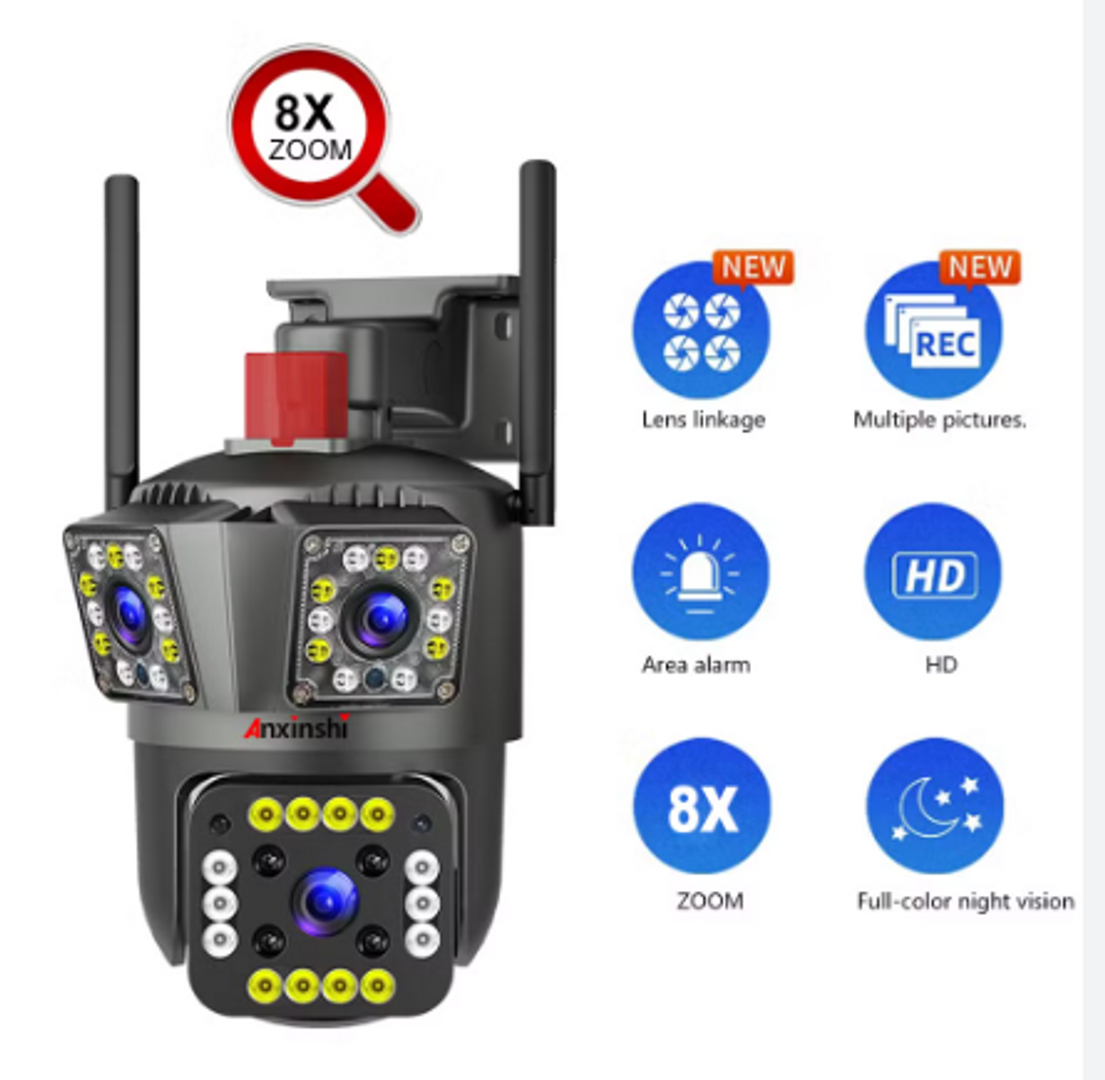 V380 PRO CCTV 3 LENTES 2MP + 2MP + 2MP