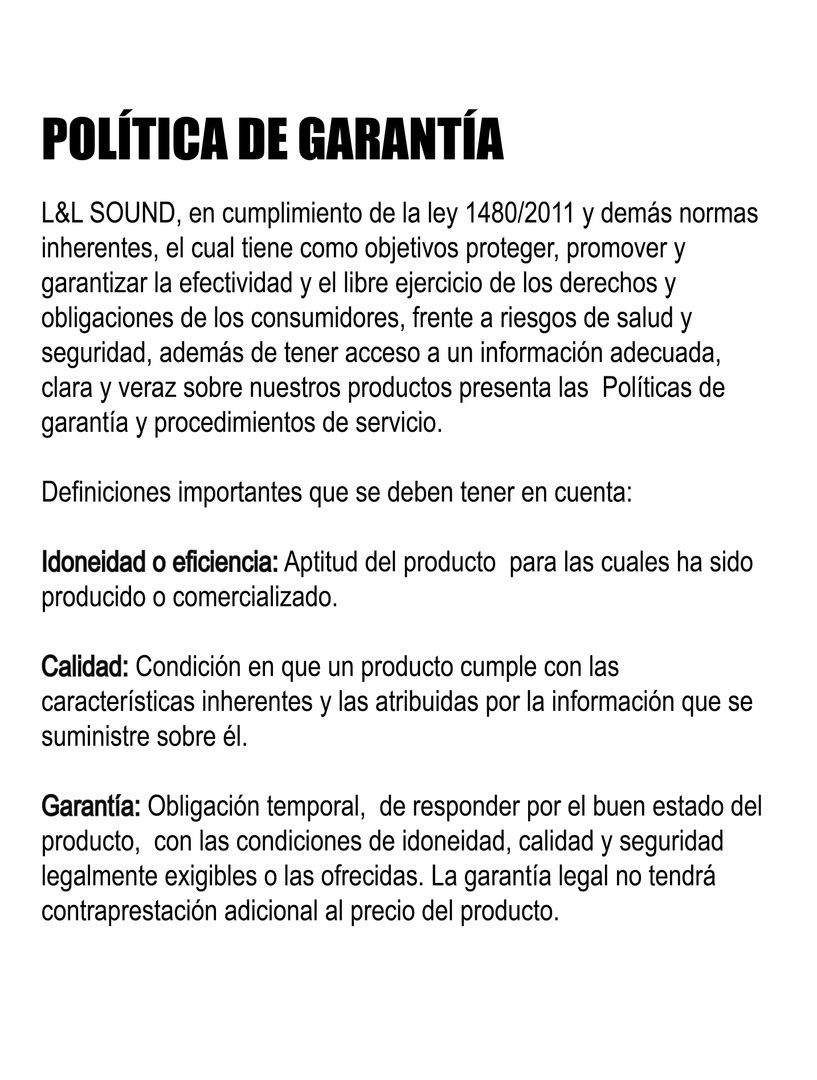 POLITICA DE GARANTIA