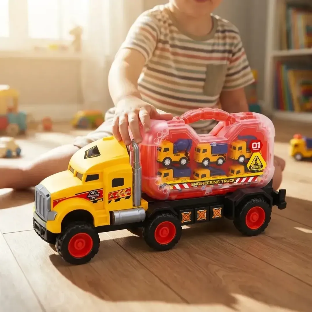 SET CAMION CON CARROS DE CONSTRUCCION X6