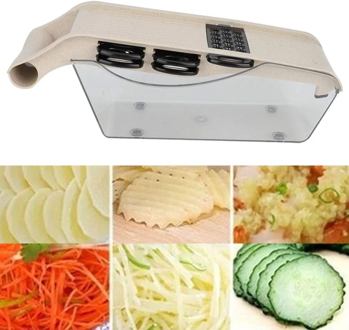 RALLADOR MANDOLINA DE COCINA 6 EN 1 CORTADOR MULTIFUNCIONAL 