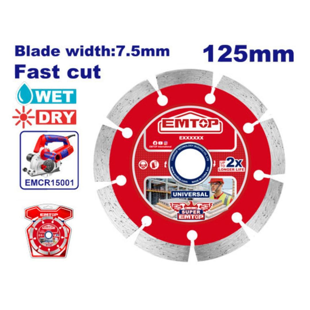 EMTOP DISCO 5" DIAMANTADO SEGMENTADO PARA SIERRA CIRCULAR CONCRETO SUPER EMTOP