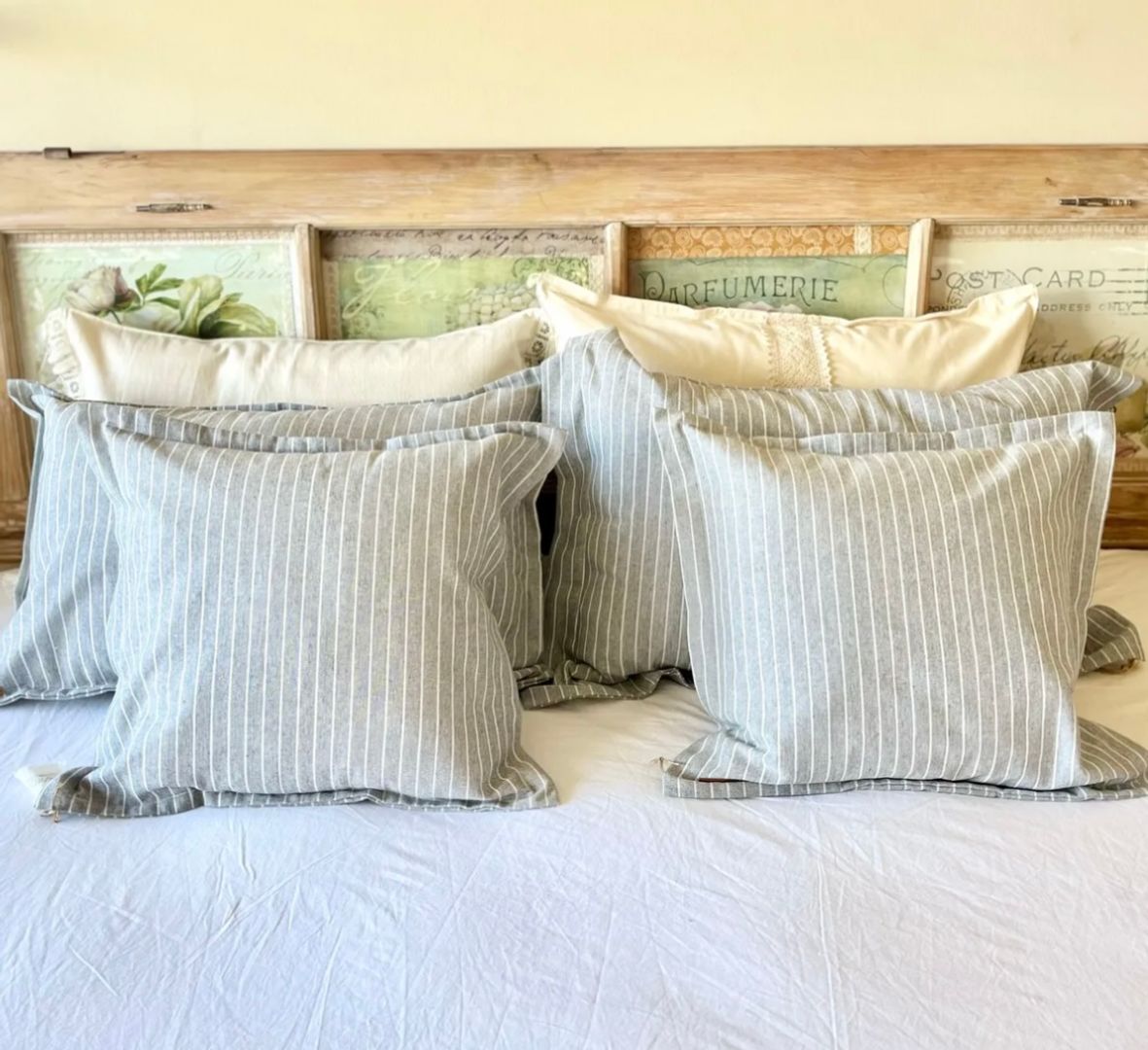 Almohadón Lino Acero c/Rayas