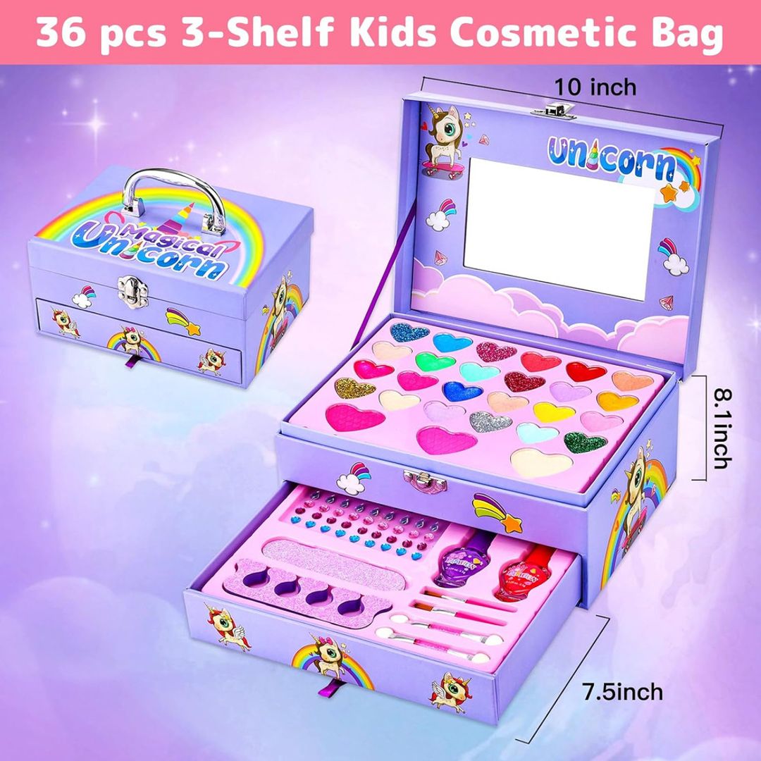 Maleta de maquillaje unicornio x36 piezas 
