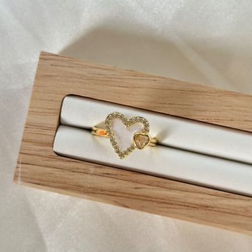 Imagen del producto Anillo corazón blanco 