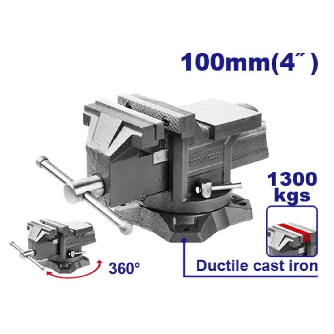 EMTOP PRENSA DE BANCO 4" GIRATORIA 360G CAP 1300KG SUJECION SUPER EMTOP