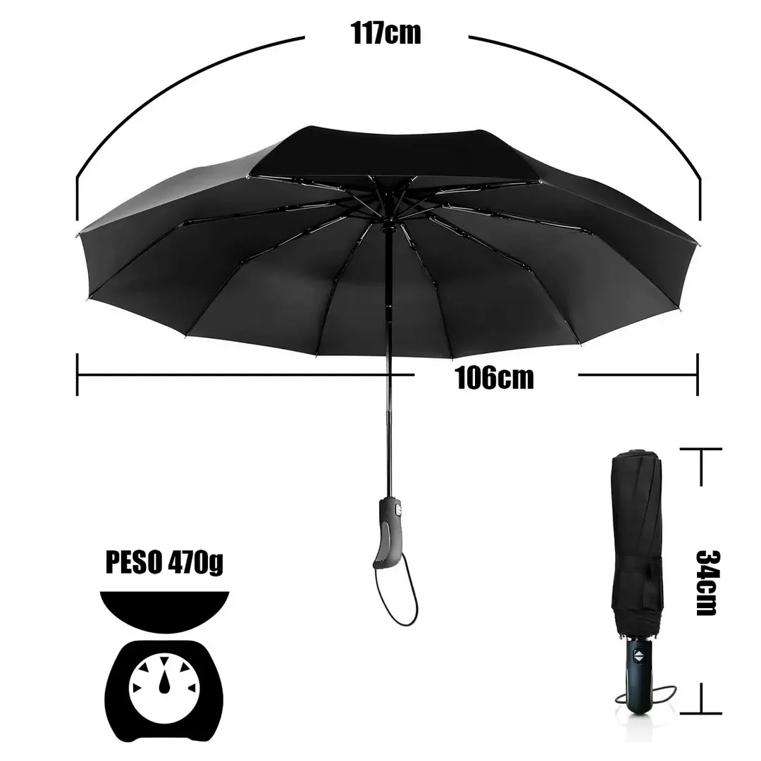 SOMBRILLA PARAGUAS IMPERMEABLE AUTOMATICA 24 VARILLAS FILTRO UV