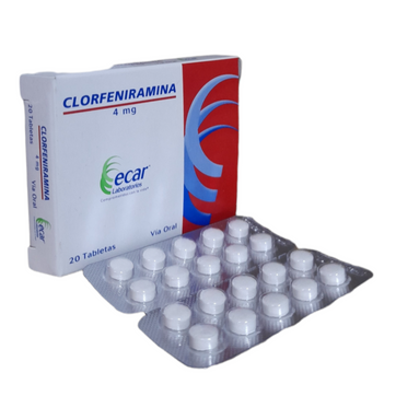 Imagen del producto CLORFENIRAMINA 4MG ECAR DIS X 20 TAB