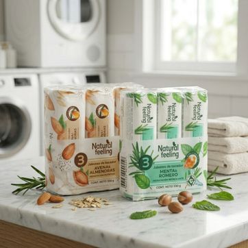 Jabón de Tocador Natural Feeling (Menta & Romero / Avena & Almendras) 3UND - imagen 1