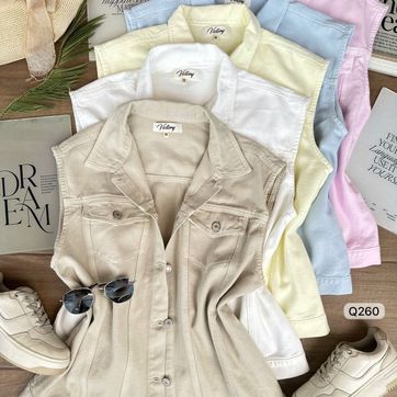 CHALECO DENIM OVERSIZE BOLSILLOS Q260 - imagen 1