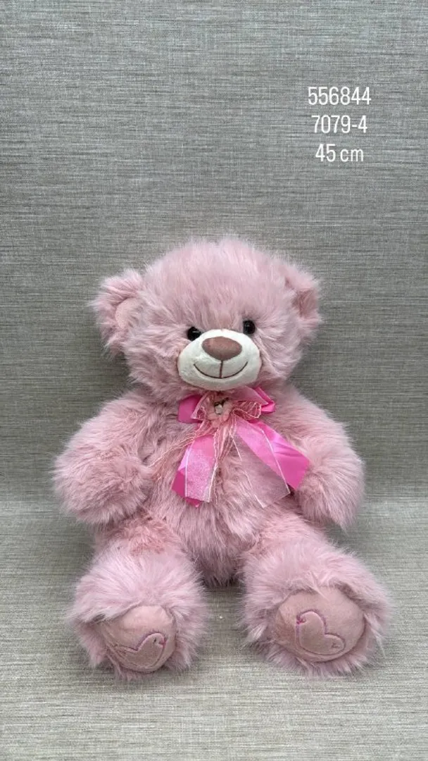 OSO ROSADO PELUDITO 45 CM