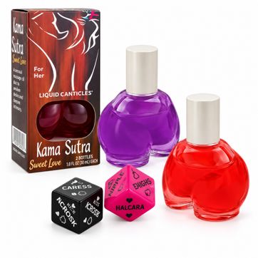 LUBRICANTE DE SABORES KAMA SUTRA SWEET LOVE 12 ML CON DADOS EROTICOS - imagen 1