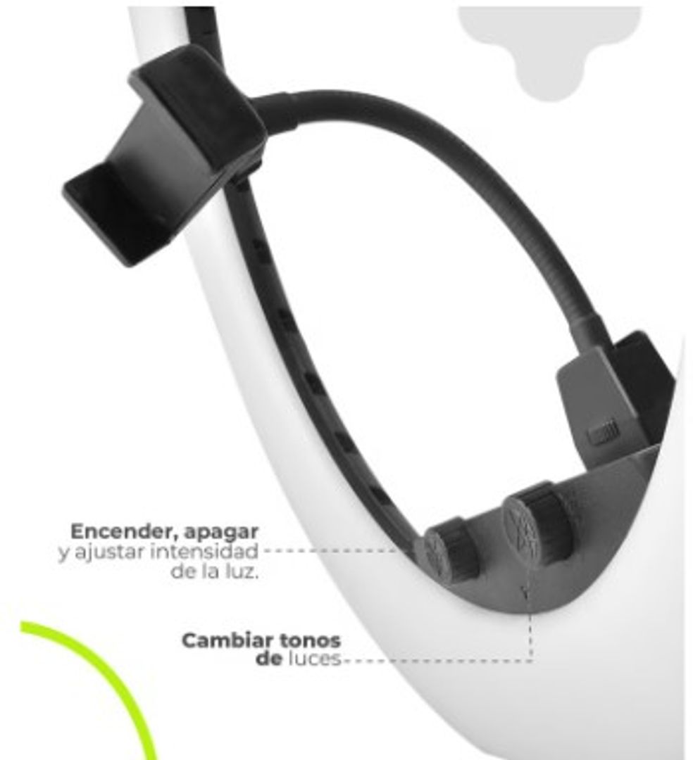 ro de luz soporte celular triple y tripode de luz 55 cm